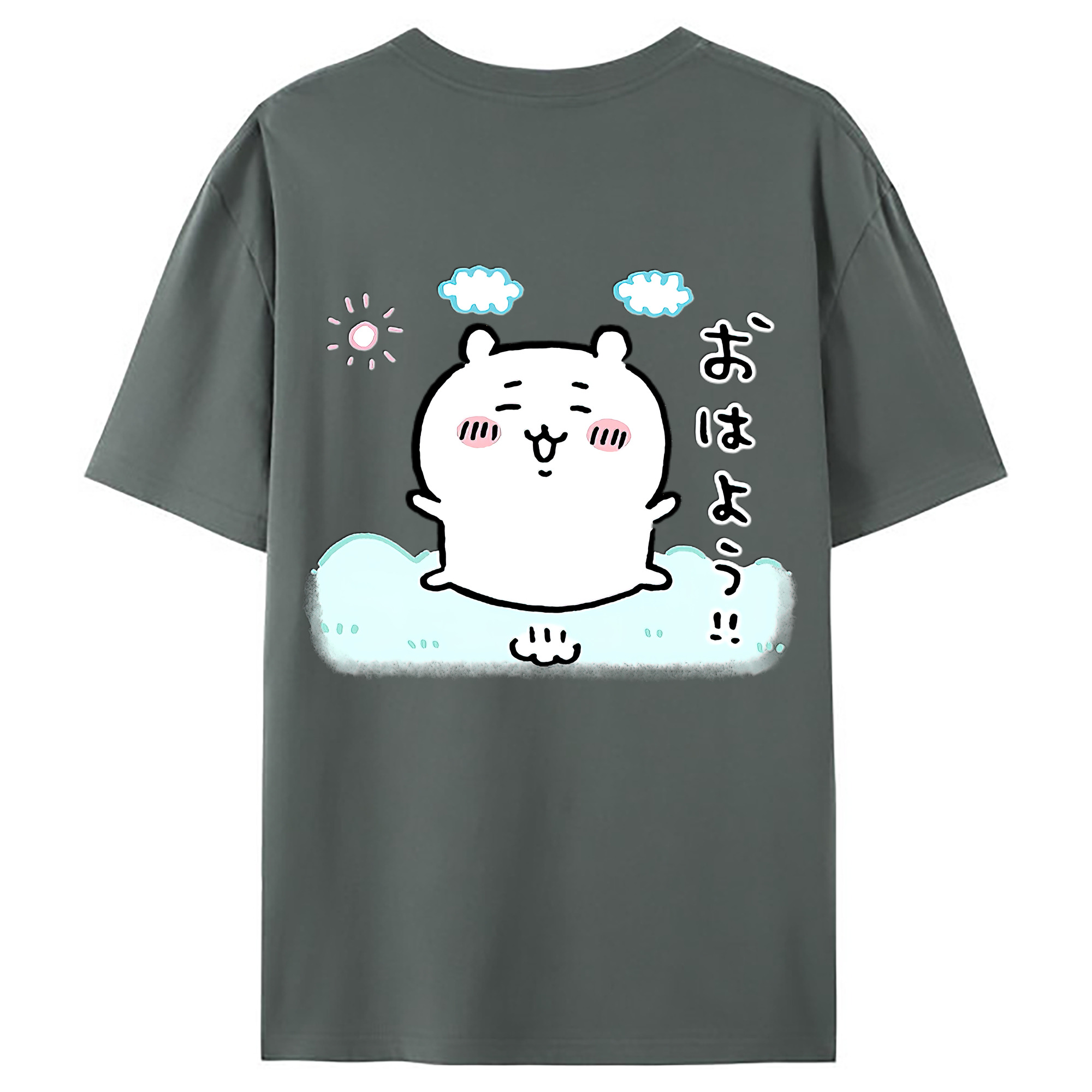 （画像用） ちいかわ ちいかわ Chii-kawa chiikawa 綿100％ メンズ半袖Tシャツ（バックプリント） 通気性